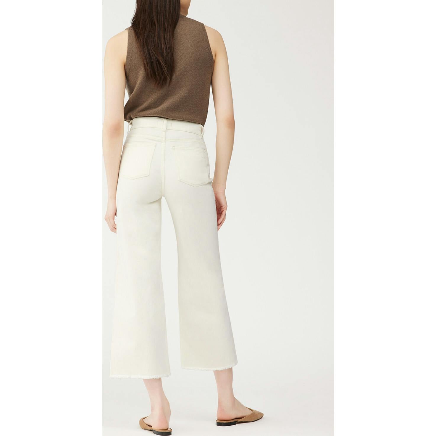 Hepburn Wide Leg High Rise Vintage Jeans | Eggshell - Image 3