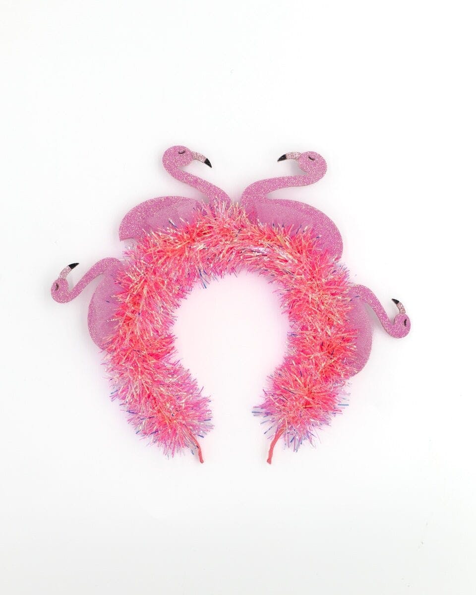 Packed Party Flamingo Party Novelty Headband - Pink Tinsel with 3D Glitter Flamingos for Beach, Pool, and Bachelorette Parties, 8.5x9.5 Inch, One Size - Image 4