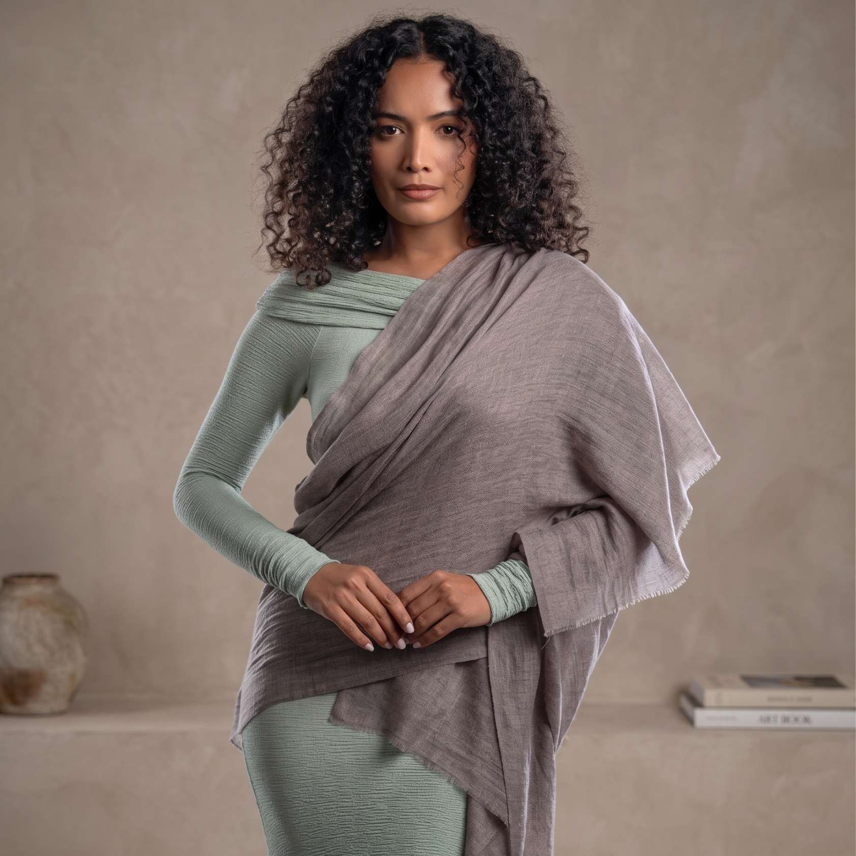 Cashmere Pashmina Shawl - Earth Tone Collection - Image 9