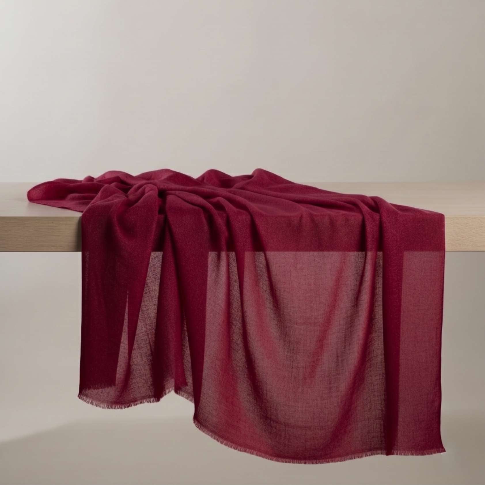 Cashmere Pashmina Shawl - Heritage Red & Mulberry - Image 11