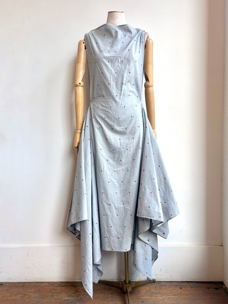 Zero-Waste Dress in Cloud Grey Ruby Pennant