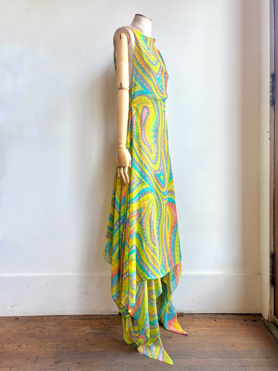 Zero-Waste Dress in Neon Colors Groovy Swirl - Image 2