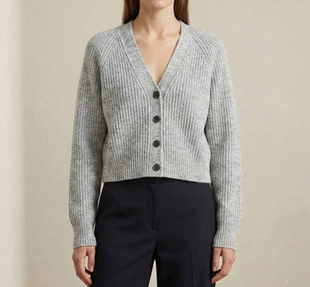 Women's Undyed Cashmere V-Neck Cardigan - Lhotse