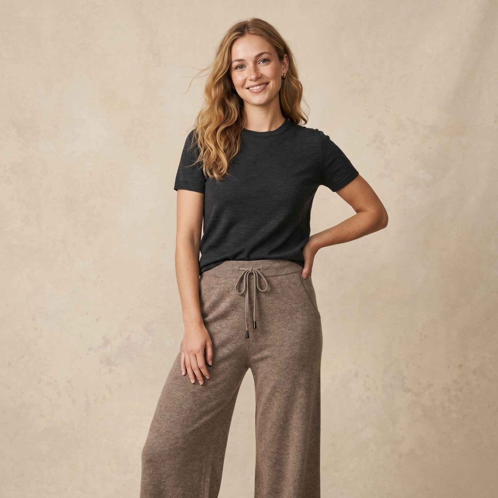 Women's Undyed Cashmere Sweatpants - Zenith Natural