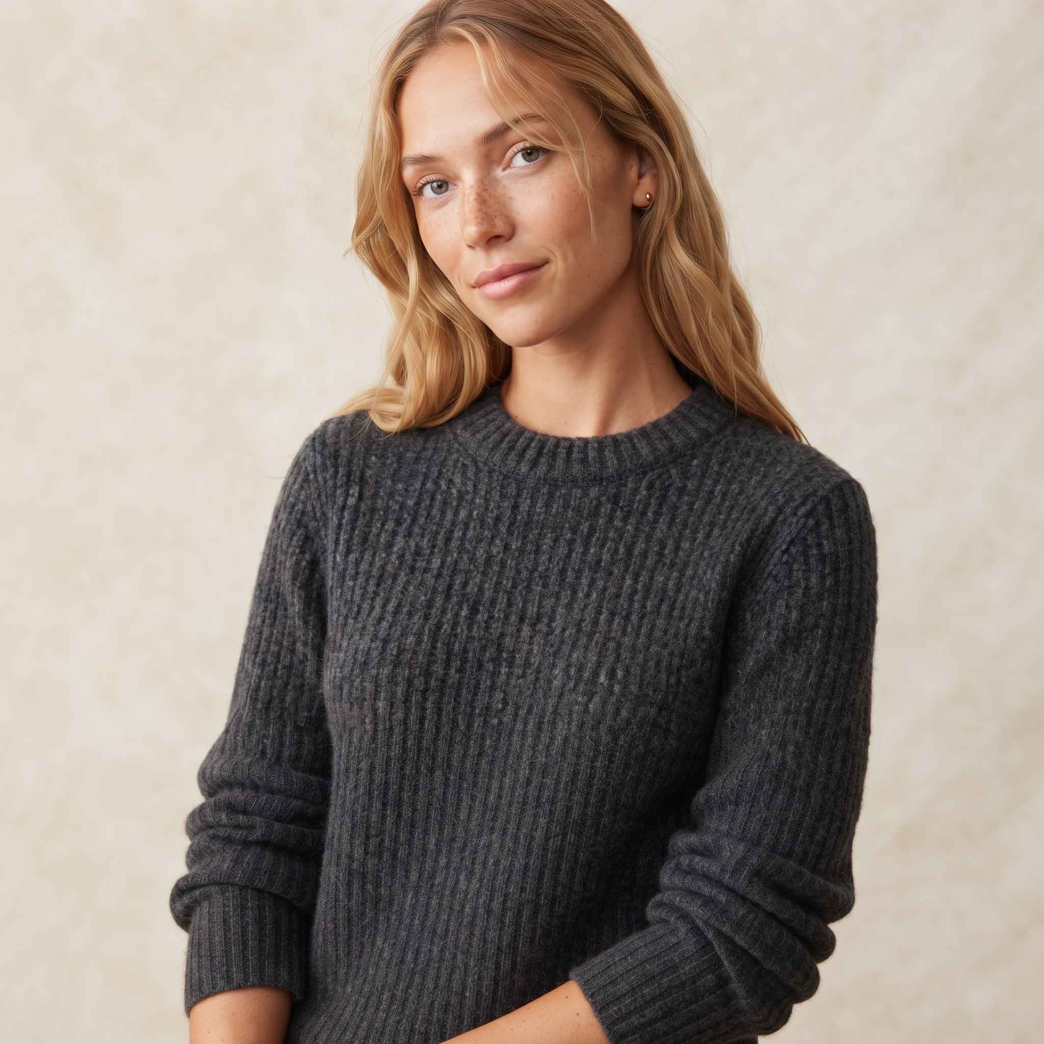 Women's Undyed Cashmere Sweater - Ella Ribbed - Image 1