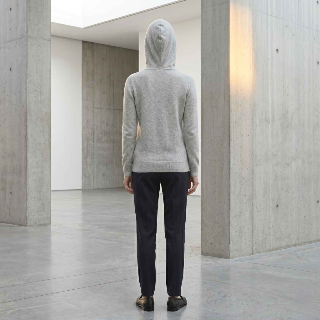 Women's Undyed Cashmere Hoodie - Natural Chyangra
