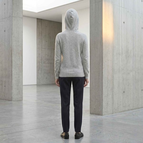 Women's Undyed Cashmere Hoodie - Natural Chyangra - Image 16