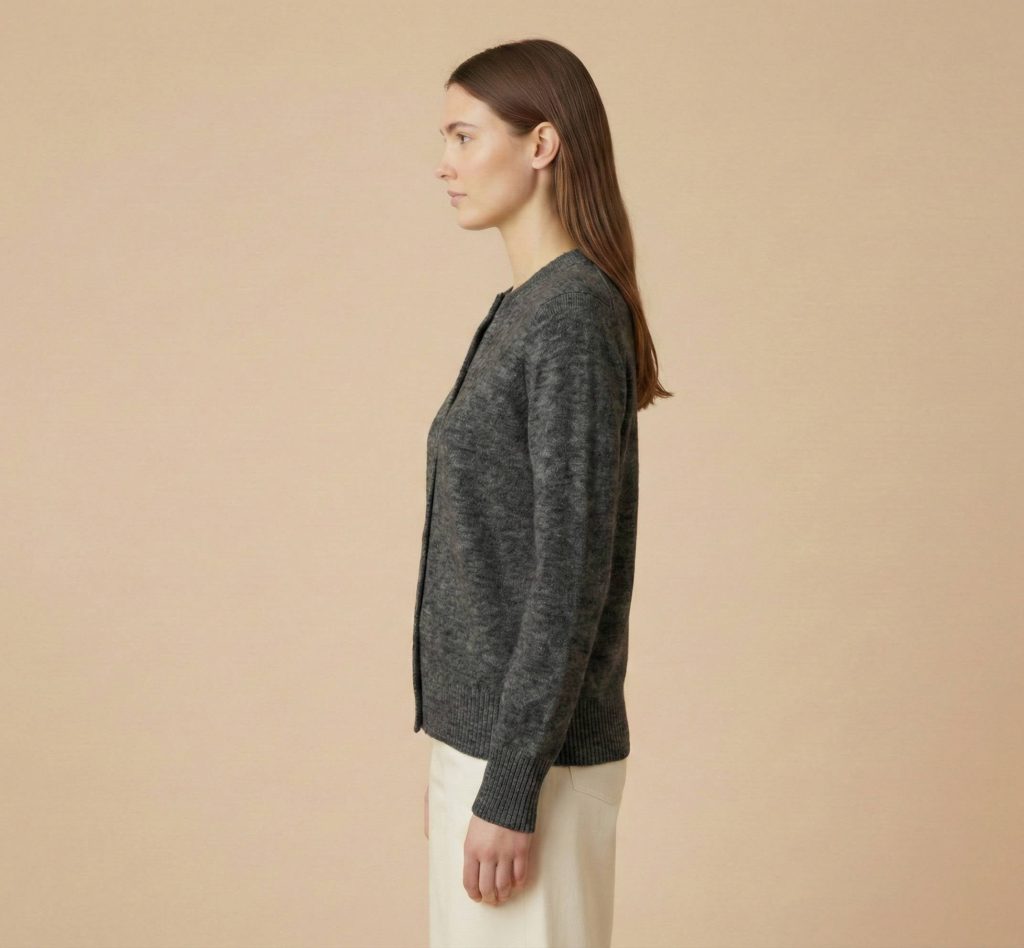 Women's Undyed Cashmere Cardigan - Pokhara Dense Knit