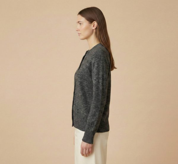 Women's Undyed Cashmere Cardigan - Pokhara Dense Knit - Image 3