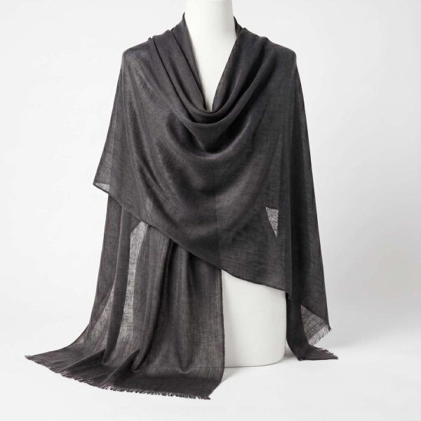 Cashmere Pashmina Shawl - Mist & Twilight Grey - Image 1