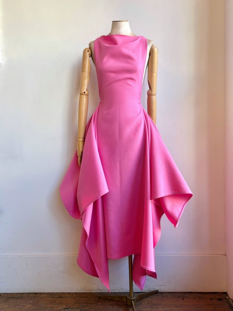 Zero-Waste Dress in Bubblegum Pink