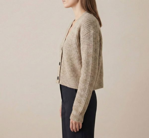 Women's Undyed Cashmere V-Neck Cardigan - Lhotse - Image 17