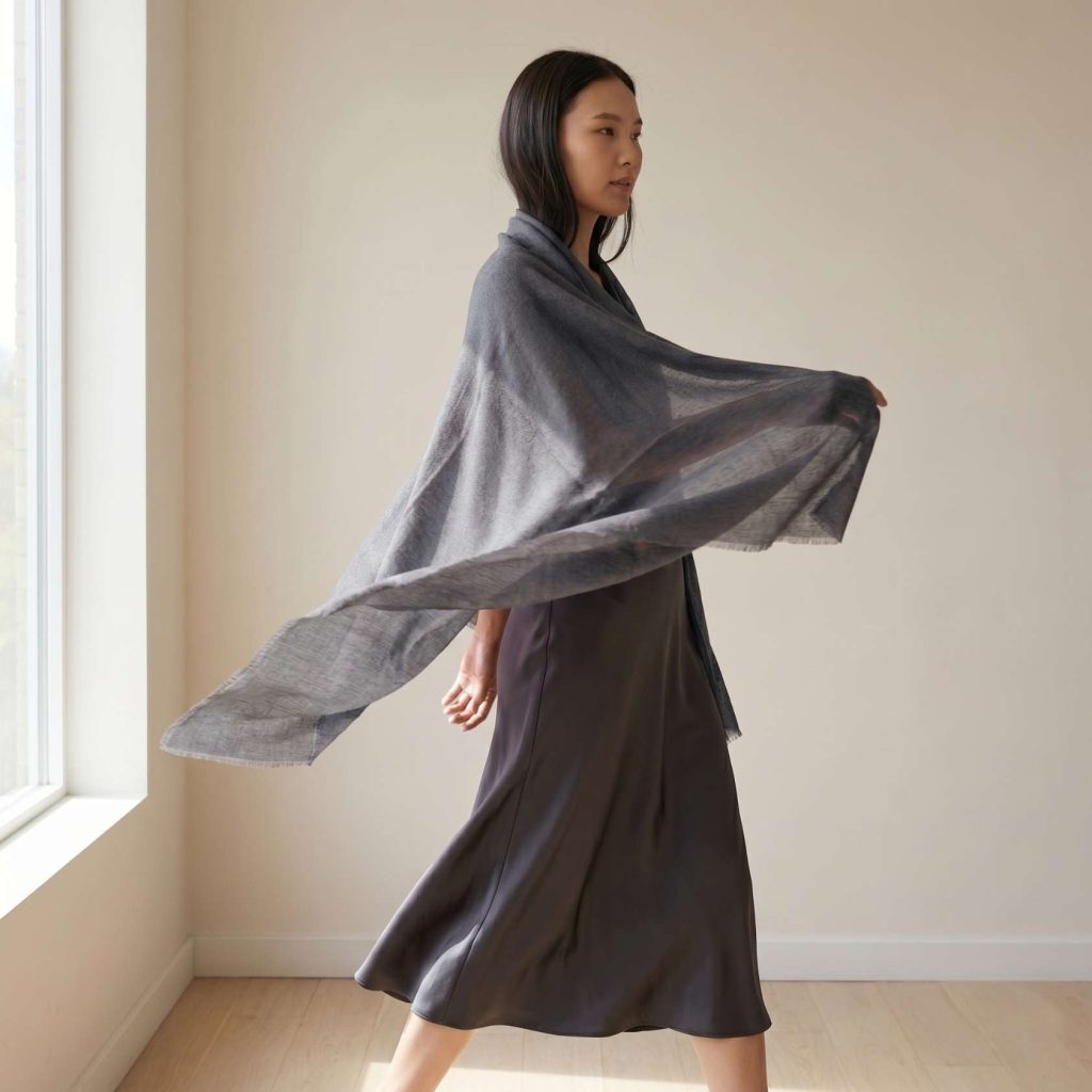 Cashmere Pashmina Shawl - Mist & Twilight Grey