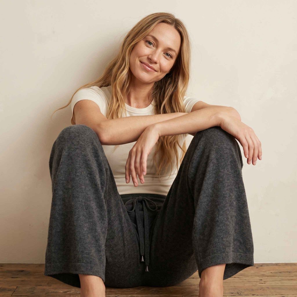 Women's Undyed Cashmere Sweatpants - Zenith Natural