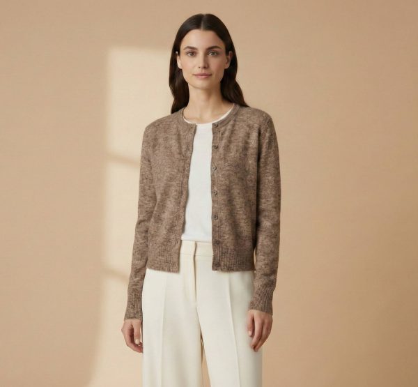Women's Undyed Cashmere Cardigan - Pokhara Dense Knit - Image 12