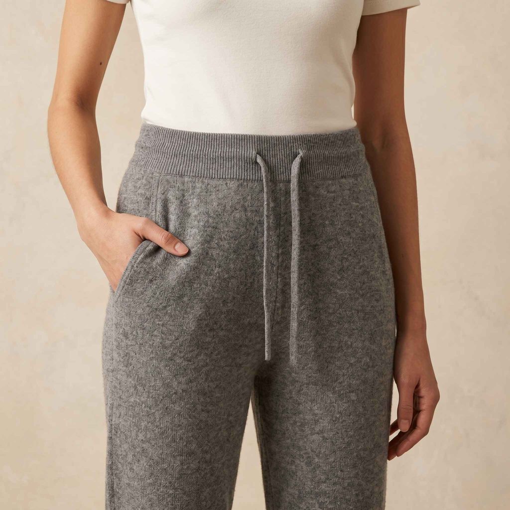 Women's Undyed Cashmere Joggers - Zenith Natural