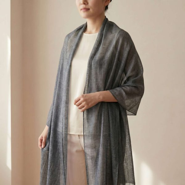 Cashmere Pashmina Shawl - Mist & Twilight Grey - Image 5