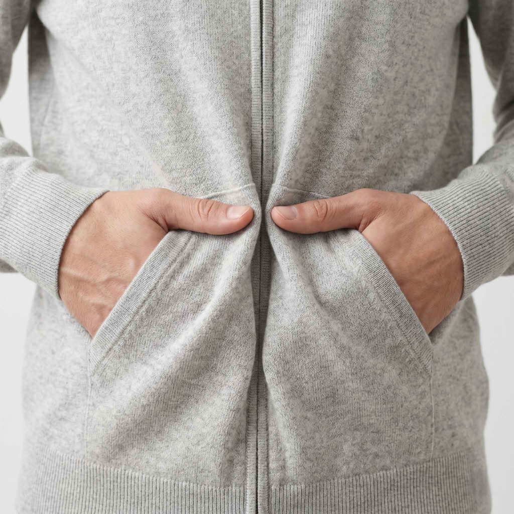 Women's Undyed Cashmere Zip Hoodie - Natural Melange
