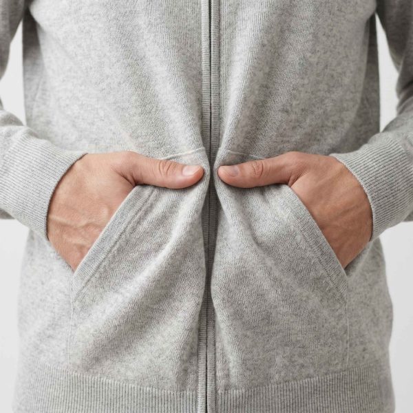 Women's Undyed Cashmere Zip Hoodie - Natural Melange - Image 13