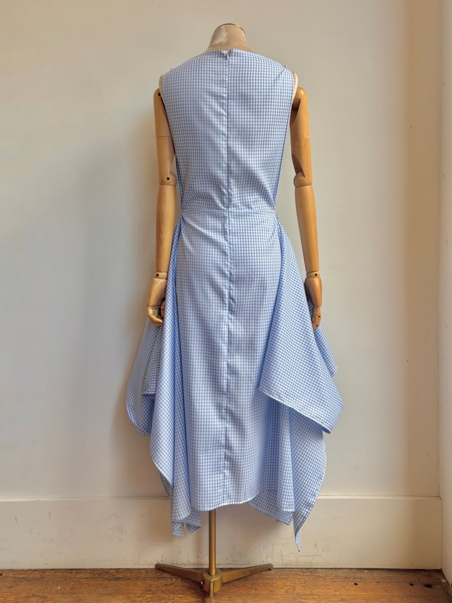 Zero-Waste Dress in Sky Blue Gingham - Image 5