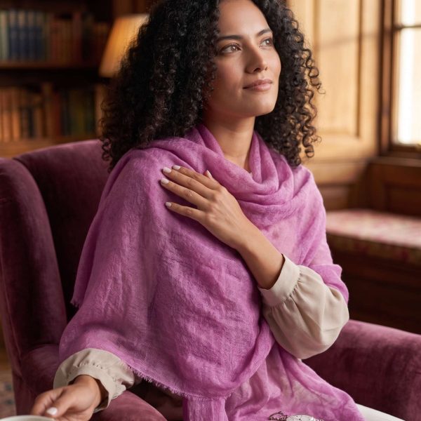 Cashmere Pashmina Shawl - Pink & Rose Heritage - Image 18