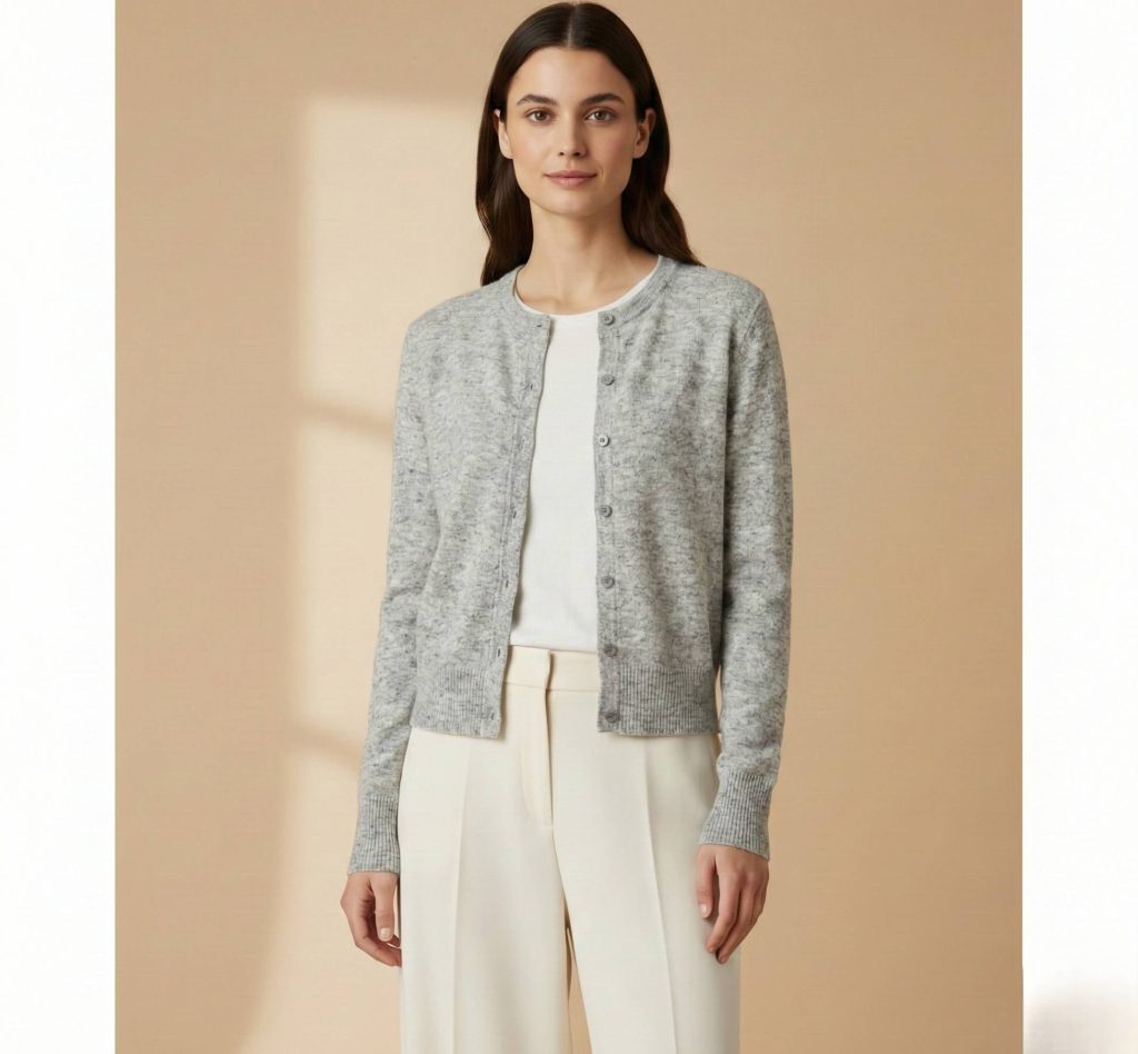 Women's Undyed Cashmere Cardigan - Pokhara Dense Knit