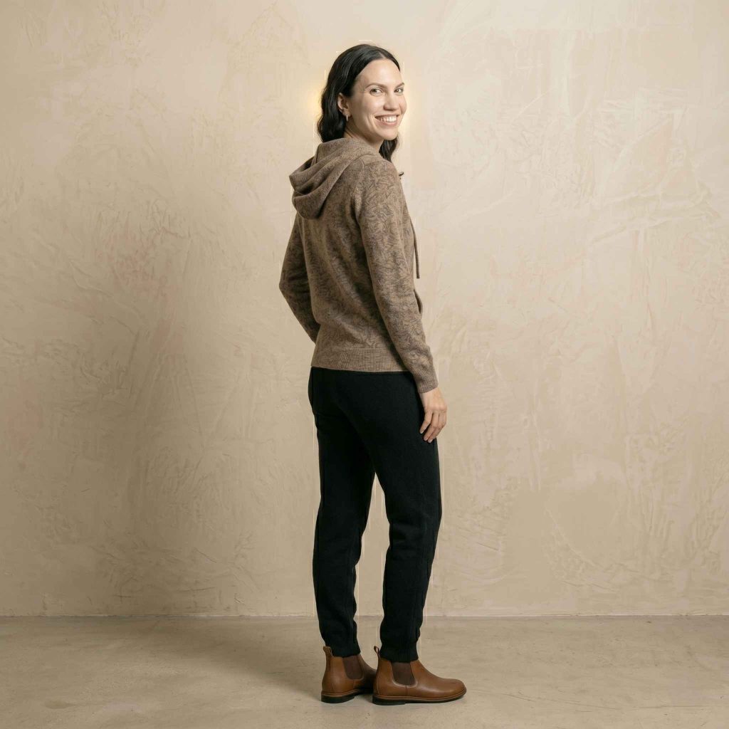 Women's Undyed Cashmere Hoodie - Natural Chyangra