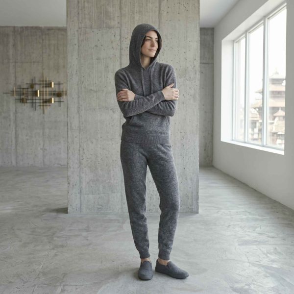 Women's Undyed Cashmere Hoodie - Natural Chyangra - Image 2
