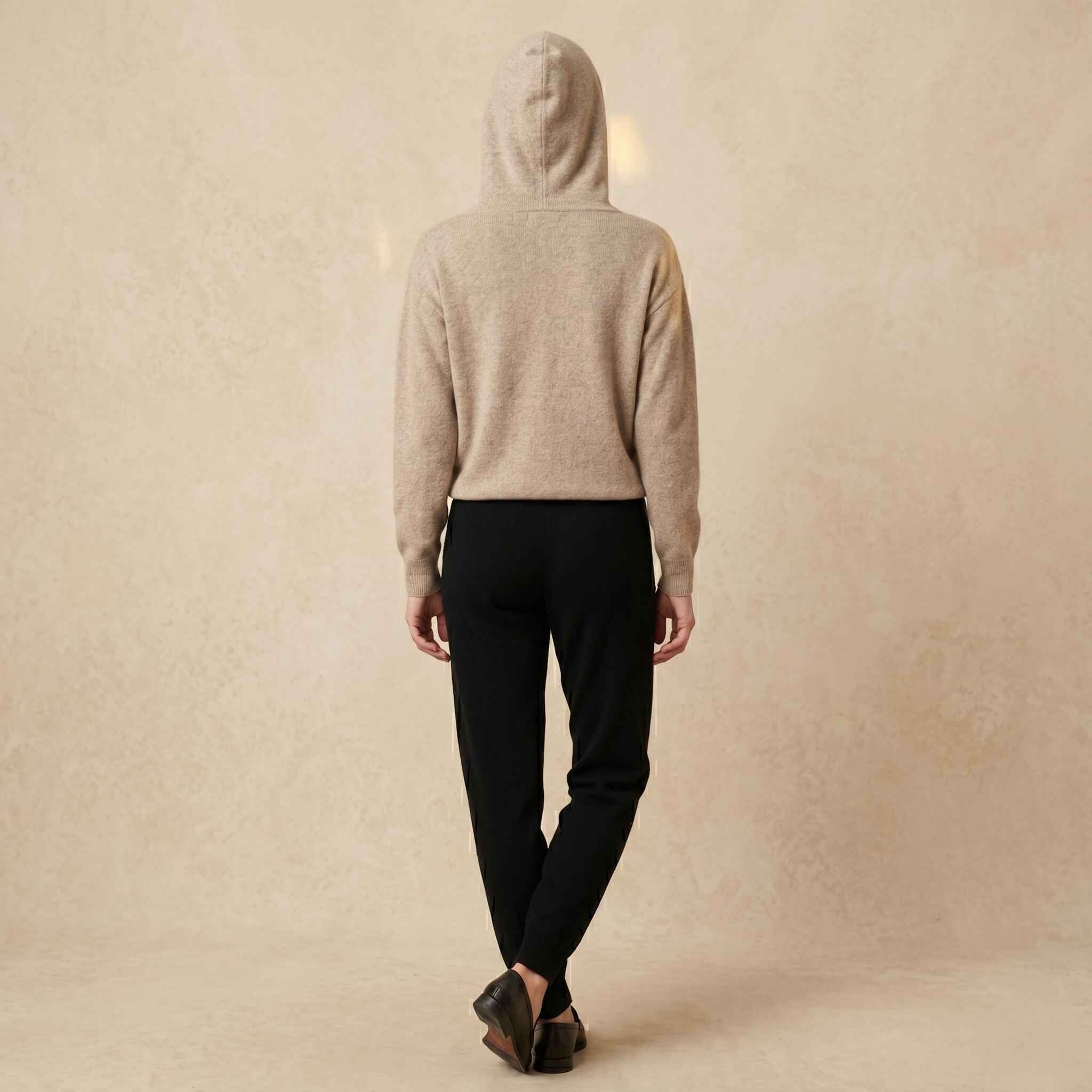 Women's Undyed Cashmere Hoodie - Natural Chyangra - Image 21