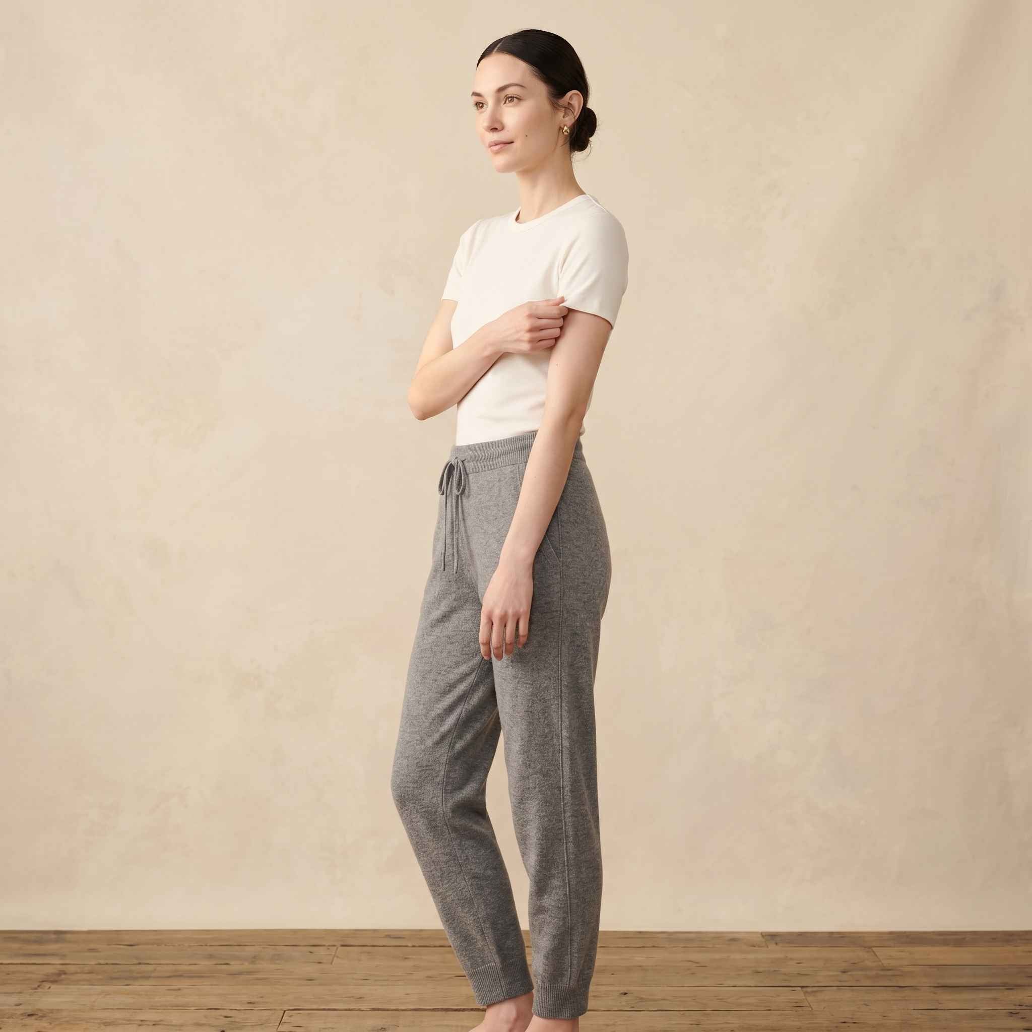 Women's Undyed Cashmere Joggers - Zenith Natural - Image 7
