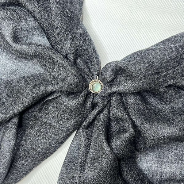 Cashmere Pashmina Shawl - Mist & Twilight Grey - Image 2