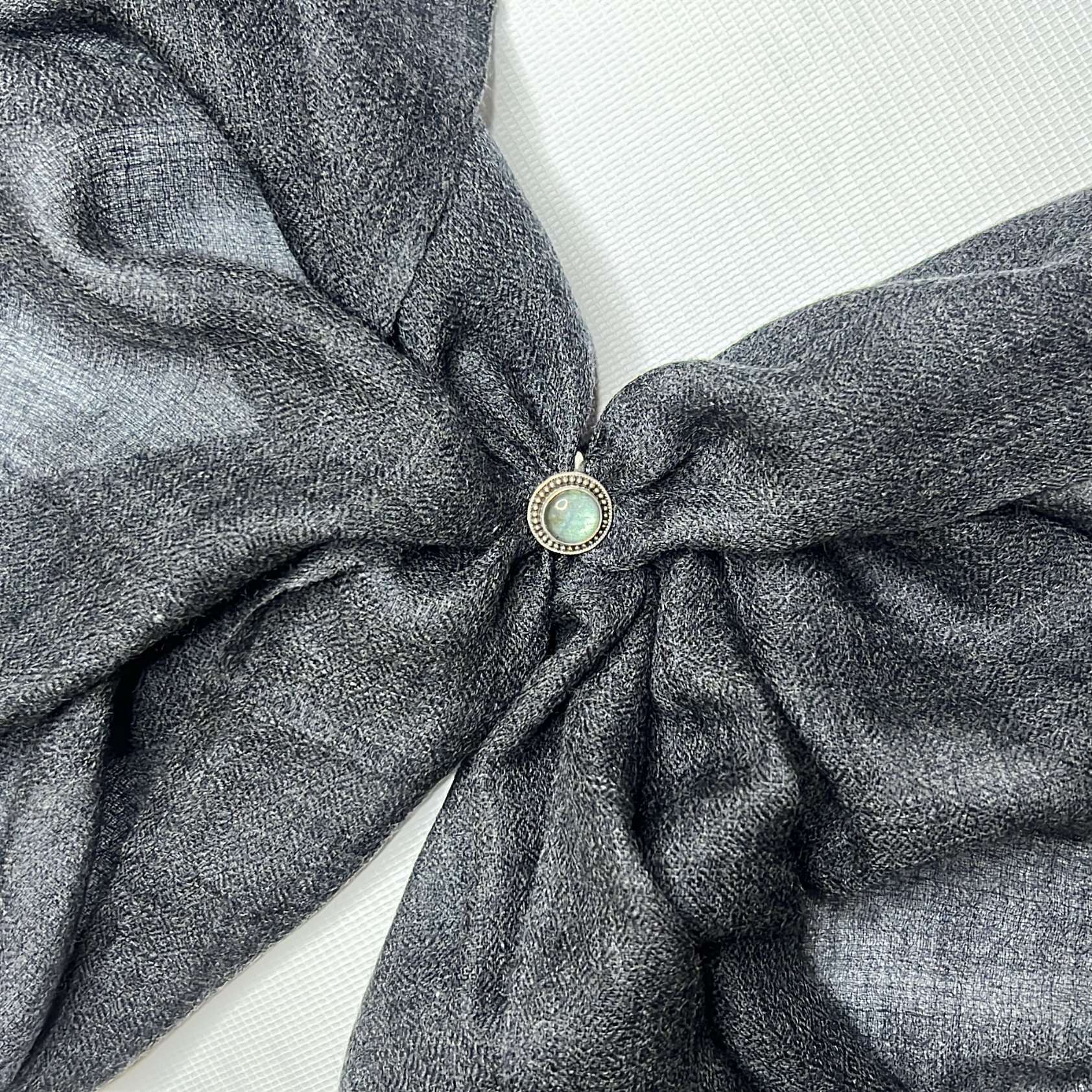 Cashmere Pashmina Shawl - Mist & Twilight Grey - Image 2