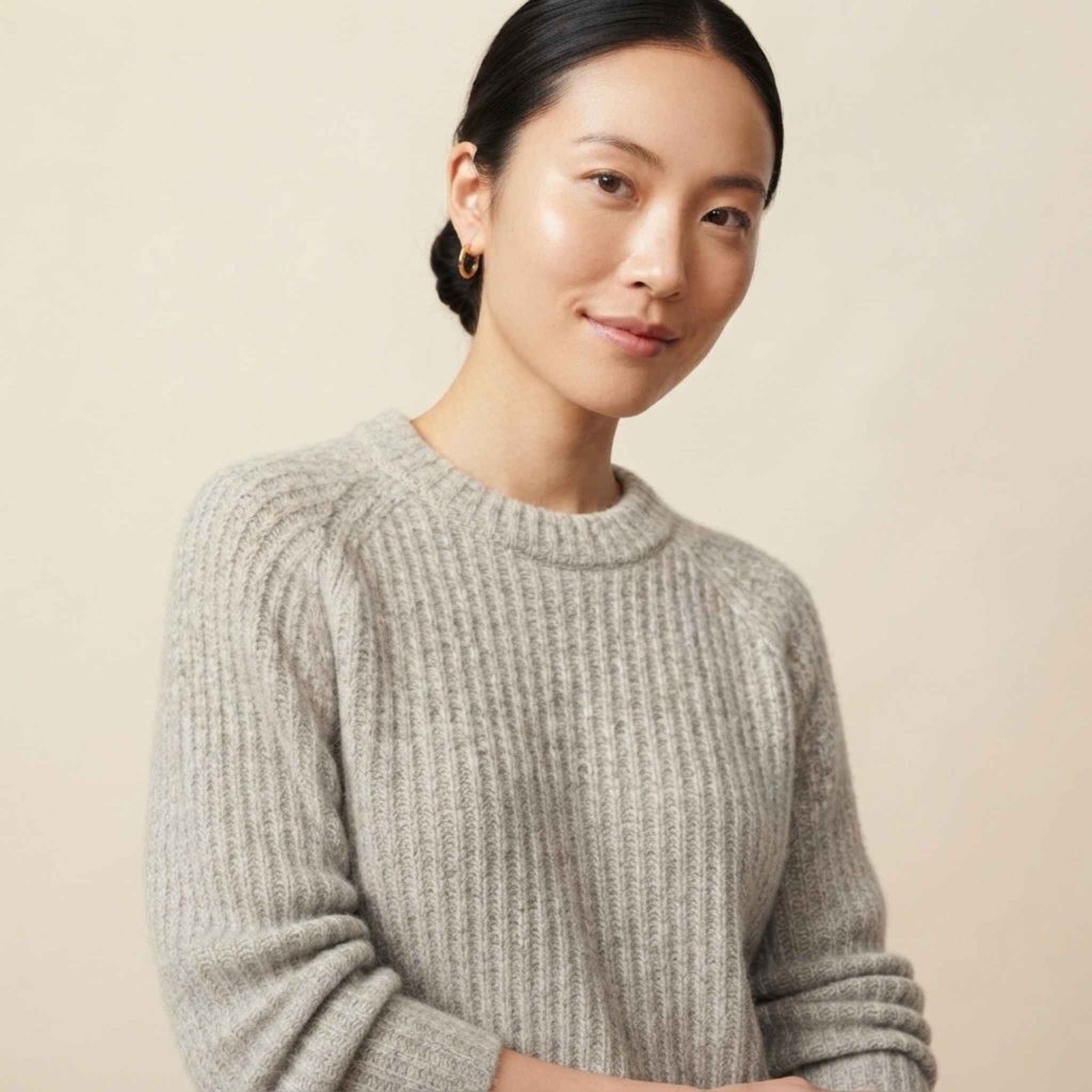 Women's Undyed Cashmere Sweater - Ella Ribbed
