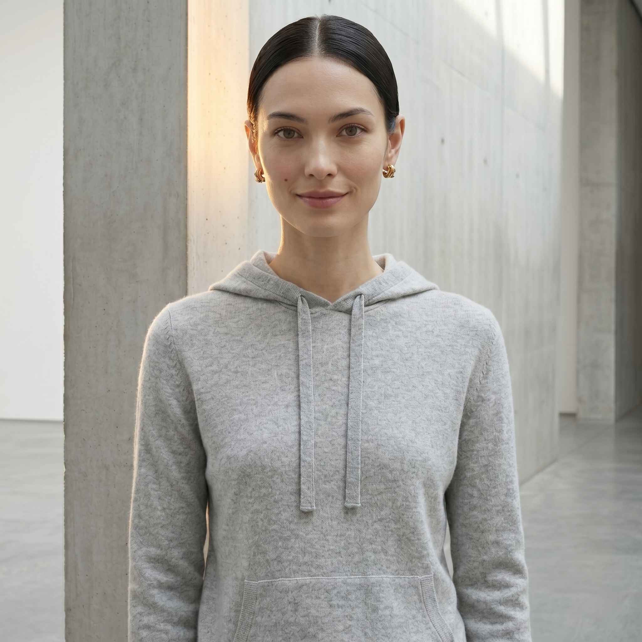 Women's Undyed Cashmere Hoodie - Natural Chyangra - Image 14