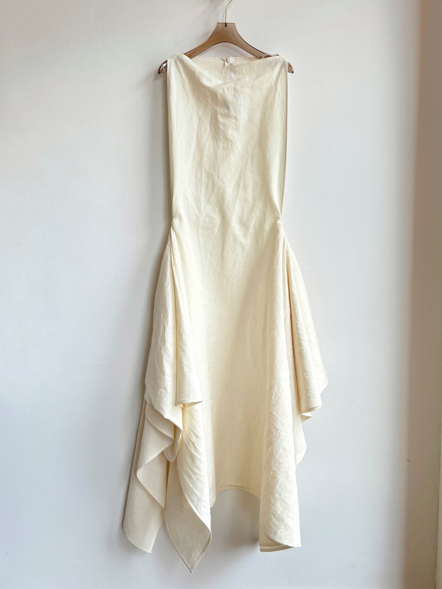 Zero-Waste Dress in Ivory Cotton-Linen - Image 3