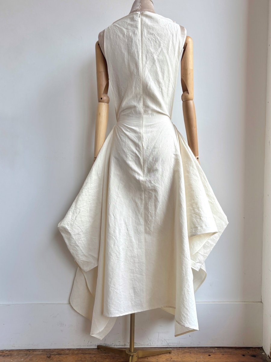 Zero-Waste Dress in Ivory Cotton-Linen - Image 2