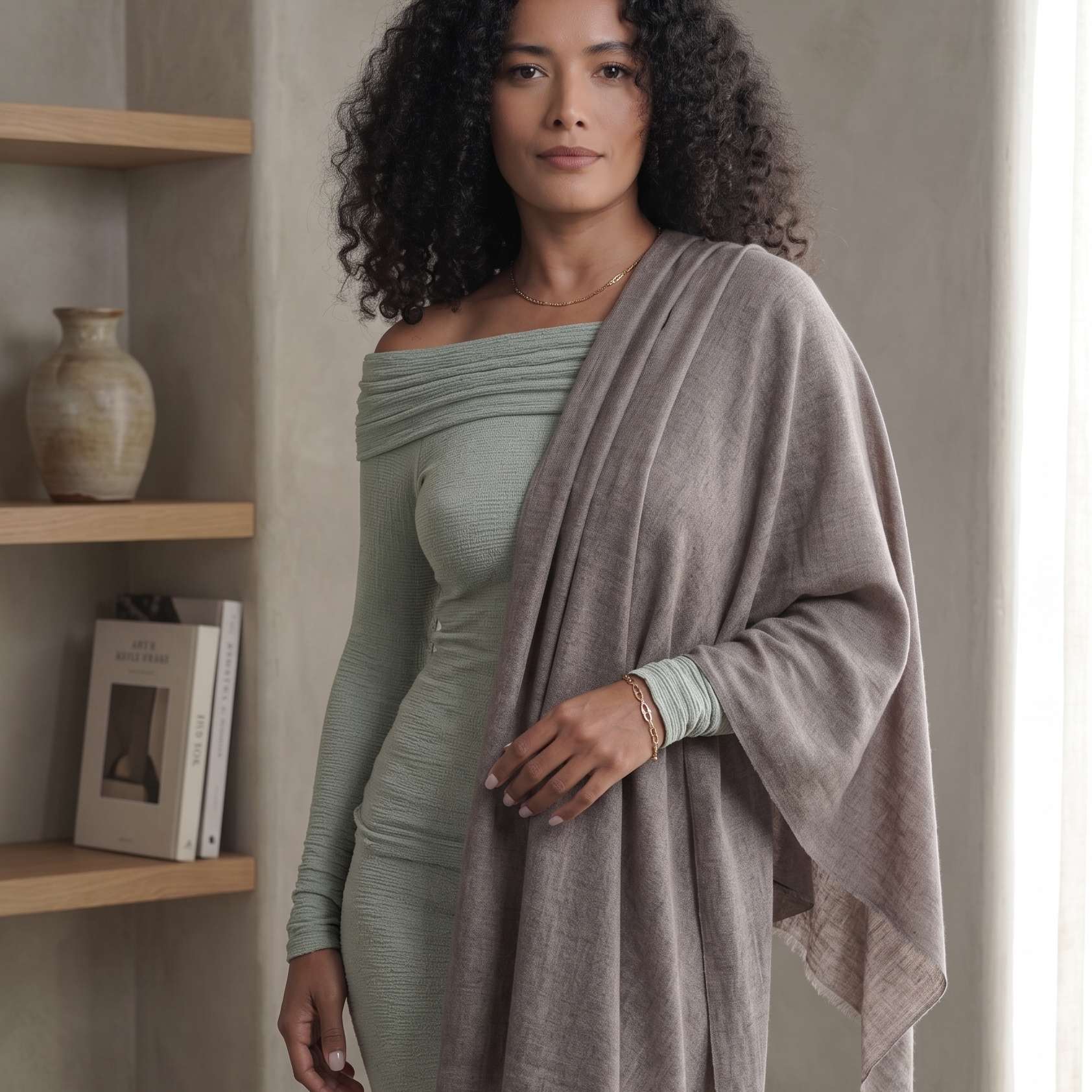 Cashmere Pashmina Shawl - Earth Tone Collection - Image 10