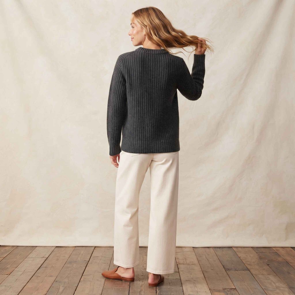 Women's Undyed Cashmere Sweater - Ella Ribbed
