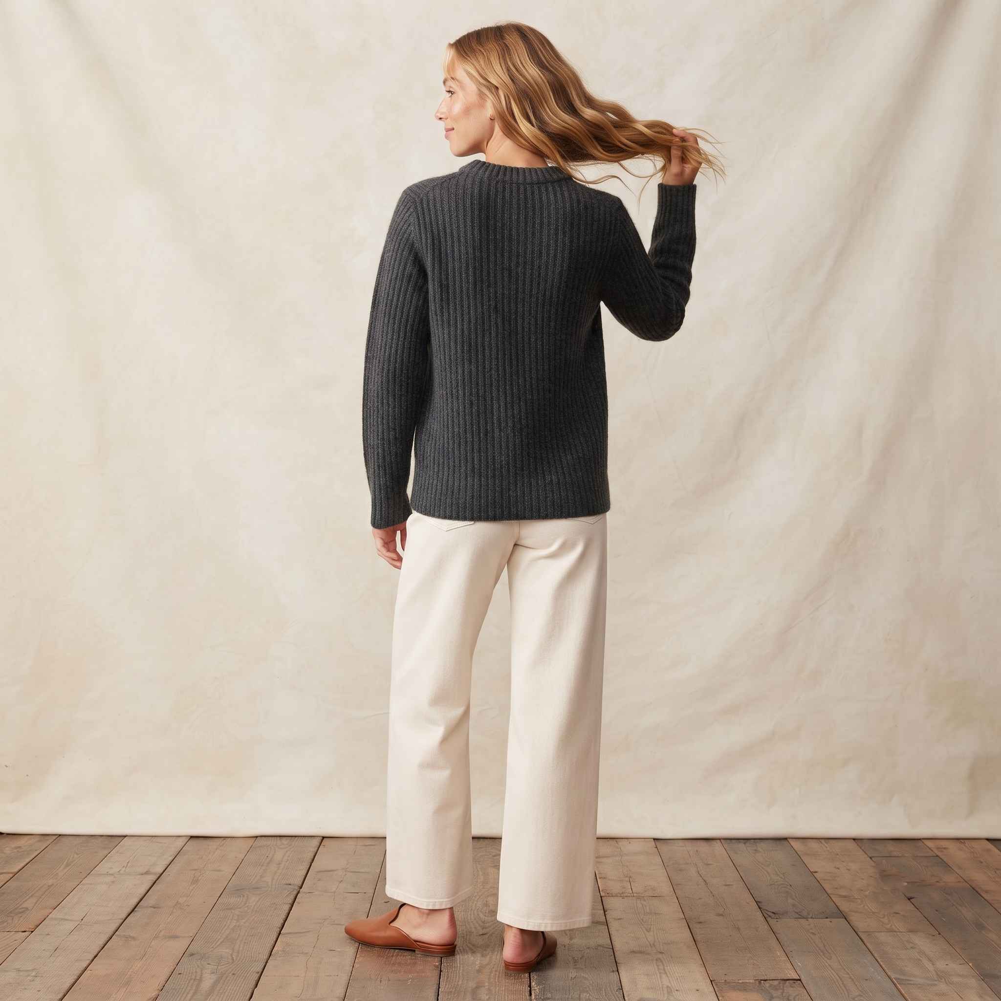 Women's Undyed Cashmere Sweater - Ella Ribbed - Image 4