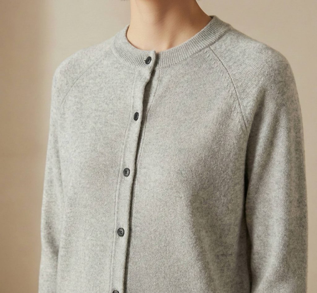 Women's Undyed Cashmere Cardigan - Pokhara Dense Knit