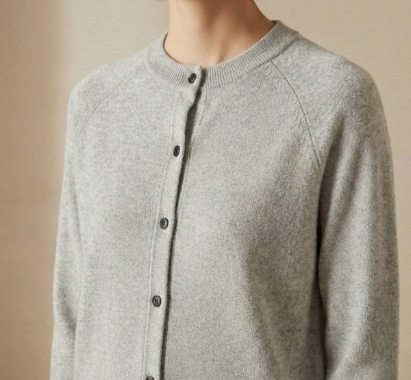 Women's Undyed Cashmere Cardigan - Pokhara Dense Knit - Image 7