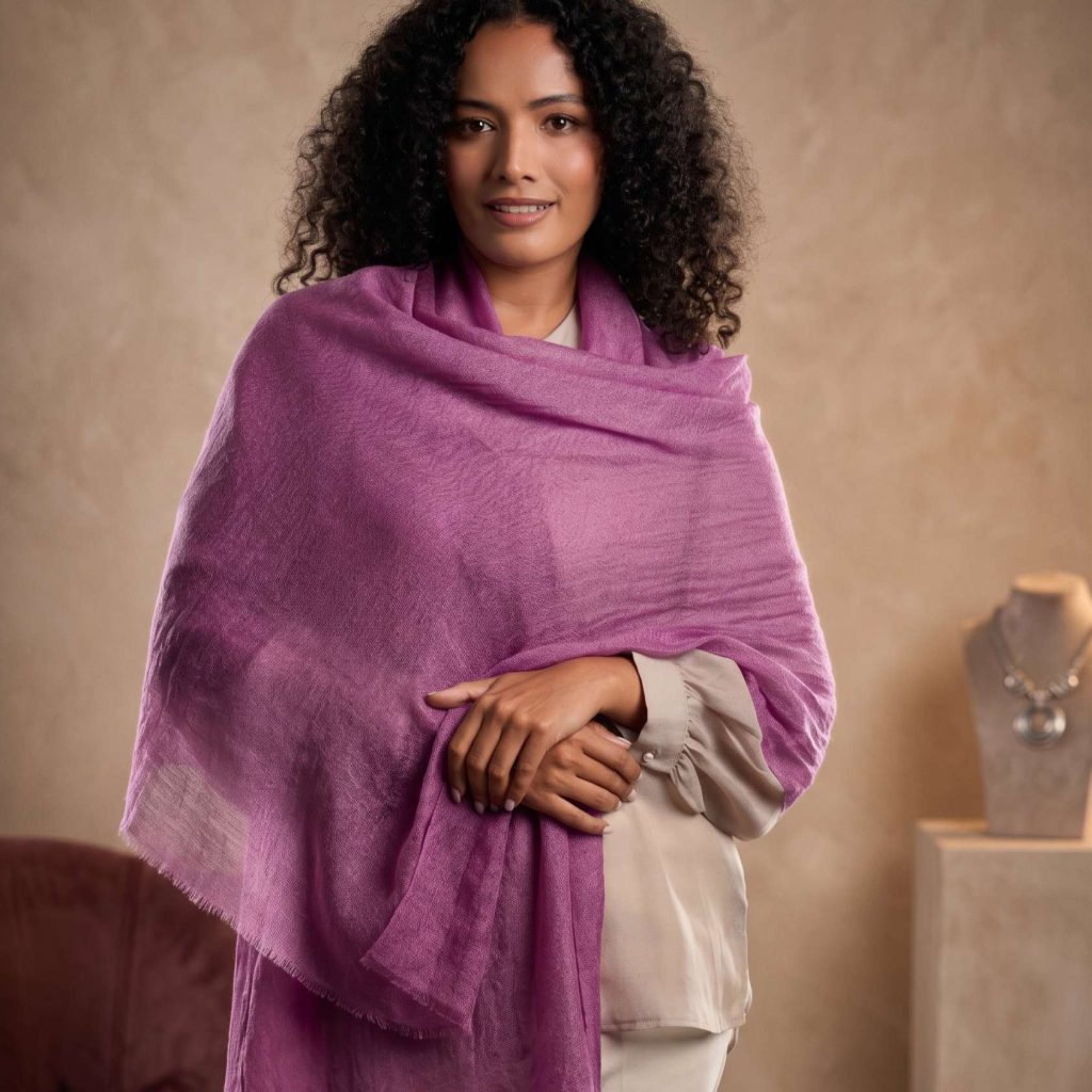 Cashmere Pashmina Shawl - Pink & Rose Heritage