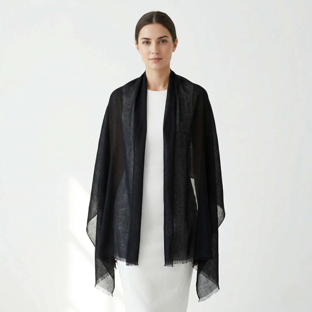 Cashmere Pashmina Shawl - Dolpo Ebony Black