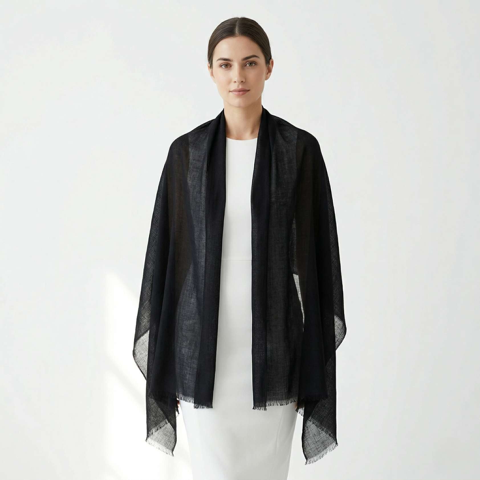 Cashmere Pashmina Shawl - Dolpo Ebony Black - Image 5