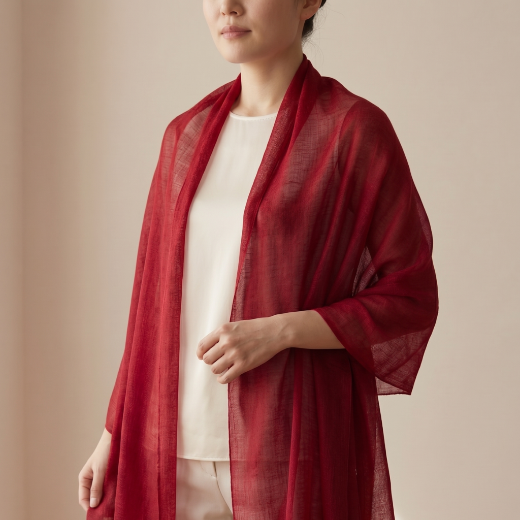 Cashmere Pashmina Shawl - Heritage Red & Mulberry