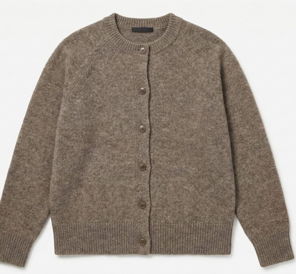 Women's Undyed Cashmere Cardigan - Pokhara Dense Knit
