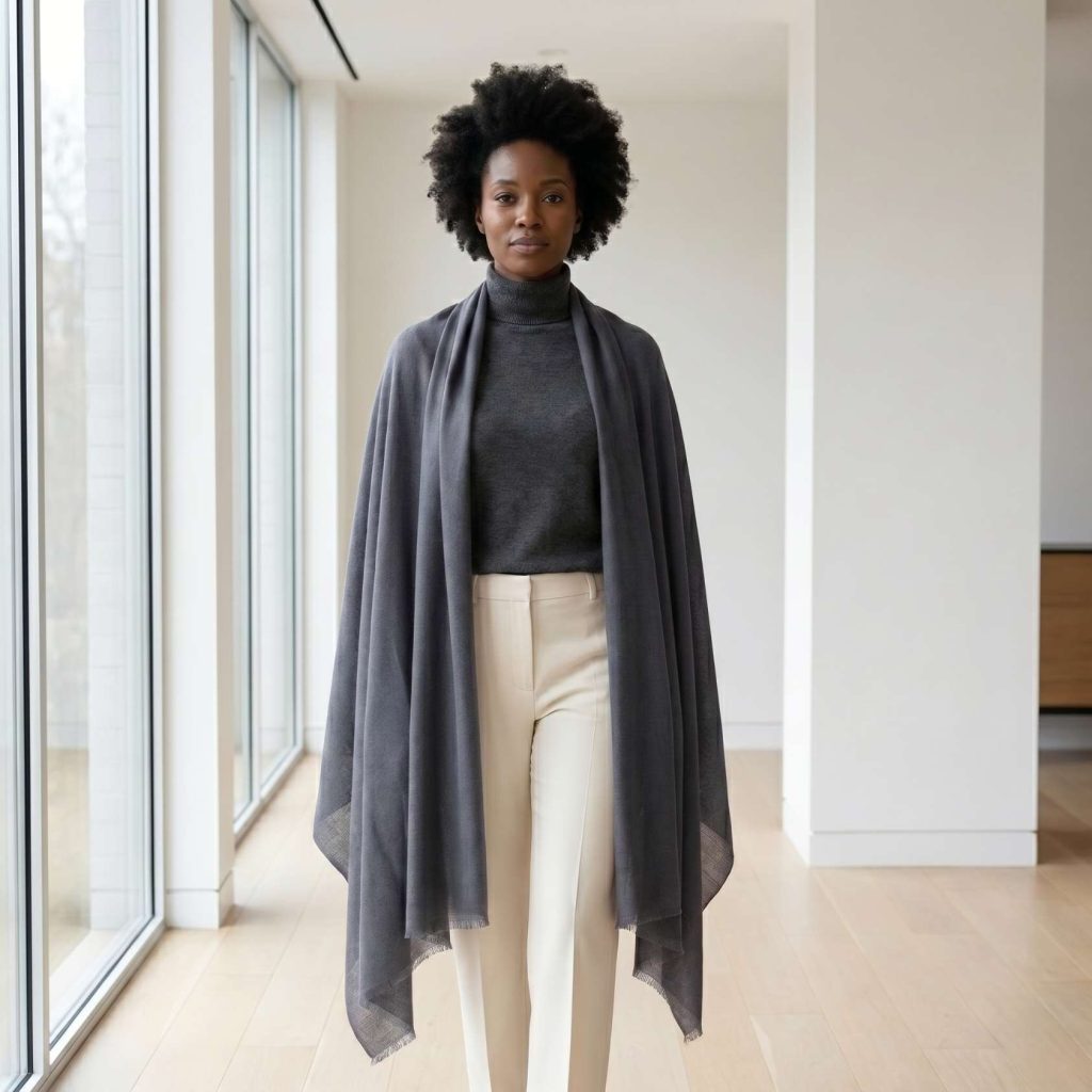 Cashmere Pashmina Shawl - Mist & Twilight Grey