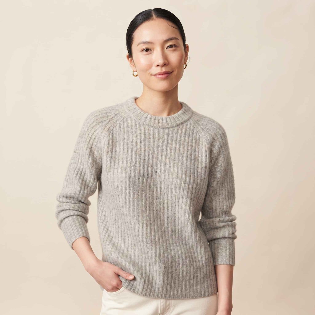 Women's Undyed Cashmere Sweater - Ella Ribbed