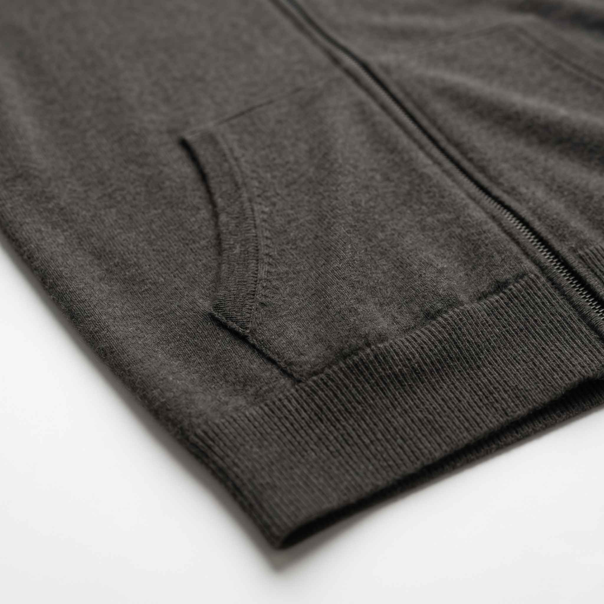 Women's Undyed Cashmere Zip Hoodie - Natural Melange - Image 7