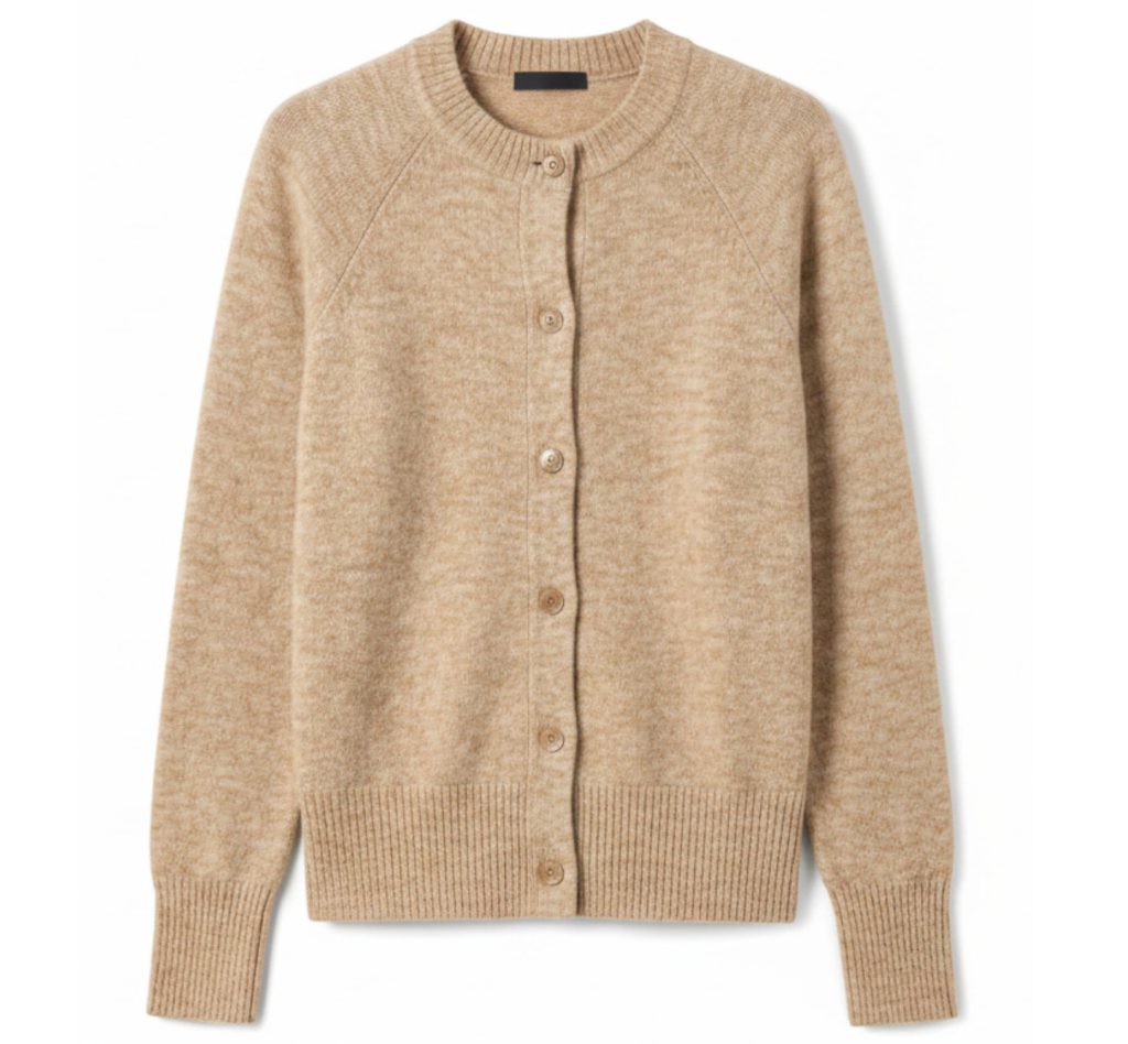 Women's Undyed Cashmere Cardigan - Pokhara Dense Knit